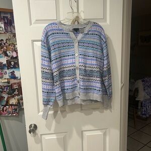 Talbots Multicolor Patterned Cardigan (NWOT)